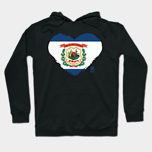 U.S. State - I Love West Virginia - West Virginia Flag Hoodie